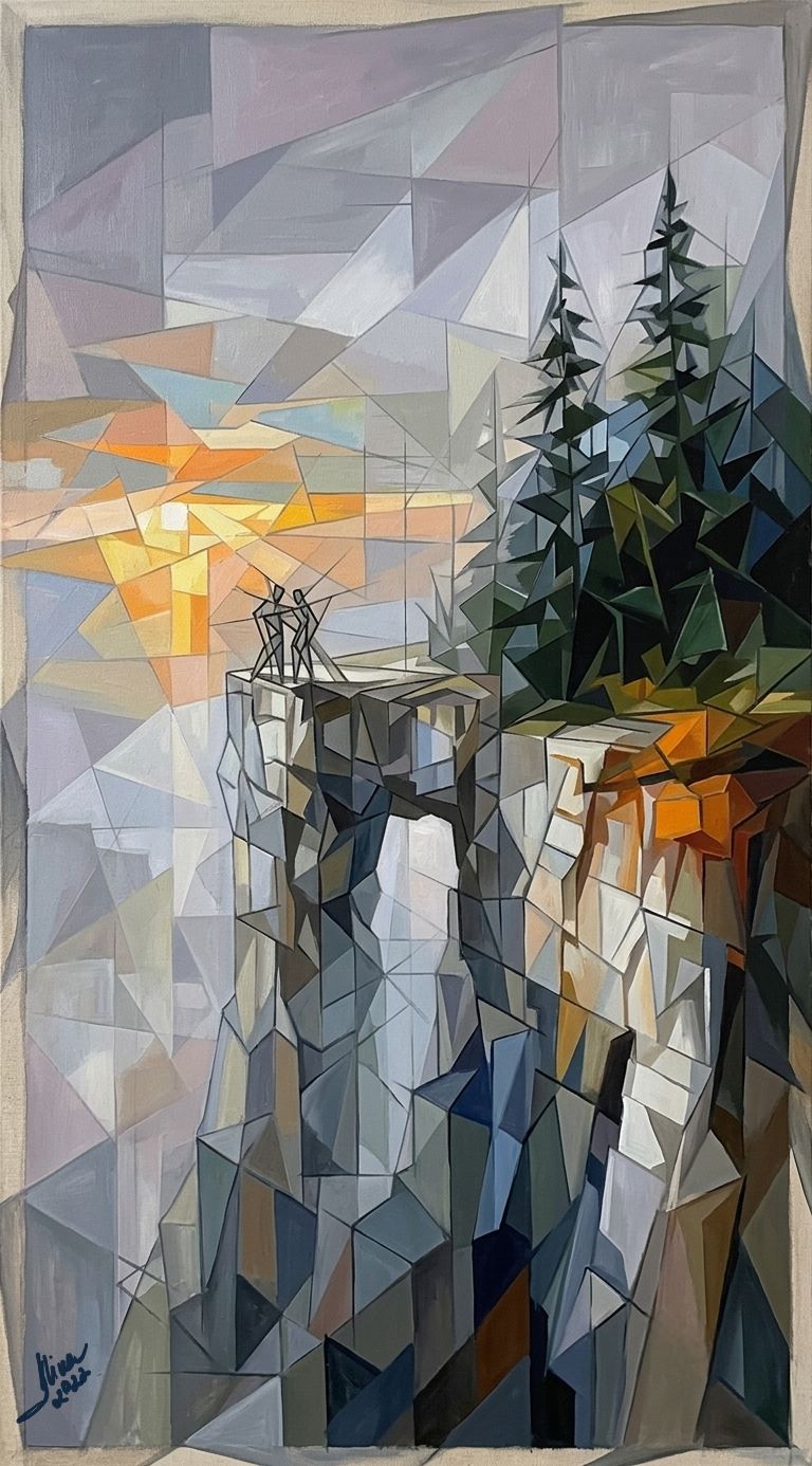 ArteDiAlina.com painting: Cubist Landscape